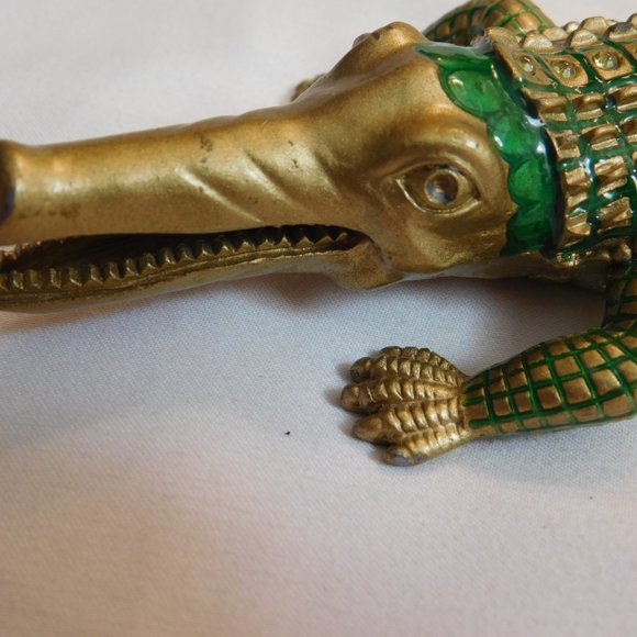 Vintage Crocodile Enameled Rhinestone Figurine - Picture 3 of 6